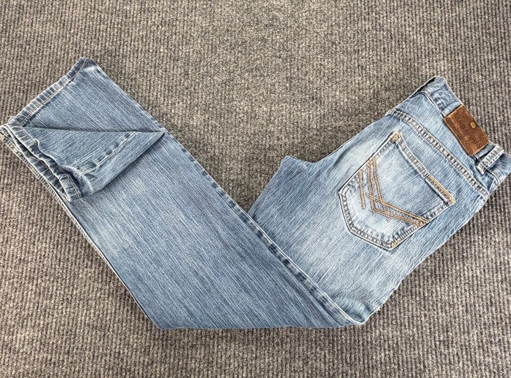 Cody James Mens Jeans 29x32 Bootcut Distressed Light Wash Western Cowboy Denim